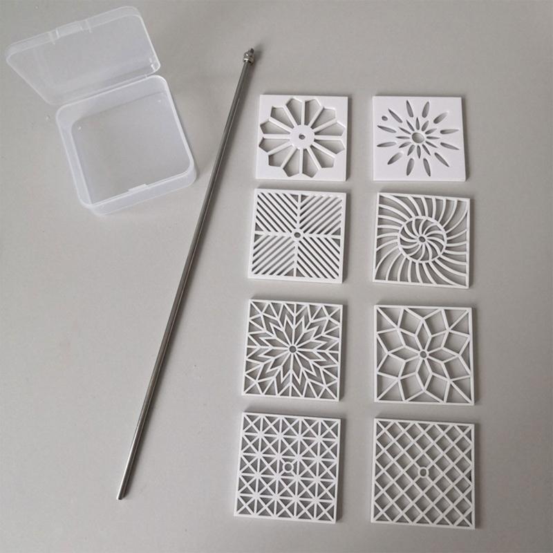 Pull Through Swirl Soap Shapers Eight Flower One Rod 6cm Square Silicone Mold