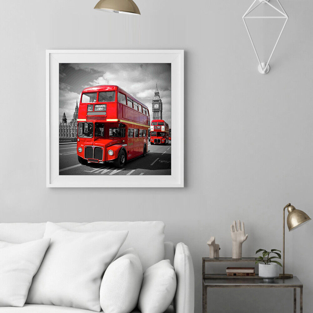 5D Double-Decker Bus Mosaic Home Decor Full Drill Diamond Painting Bead Art