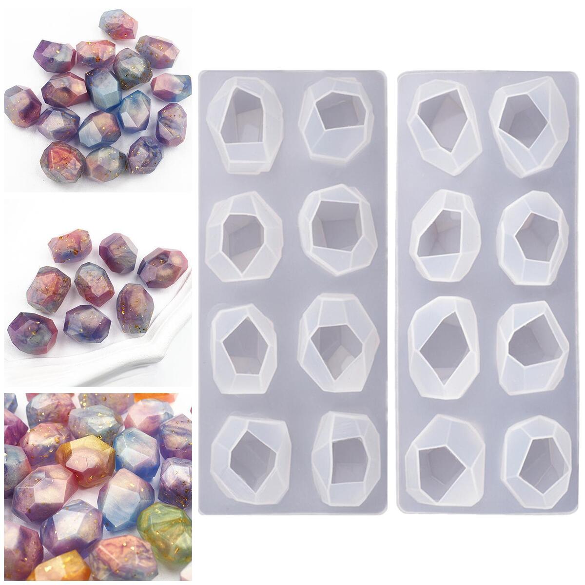 2Pcs Irregular GEM Silicone Mould  Decoration Faceted
