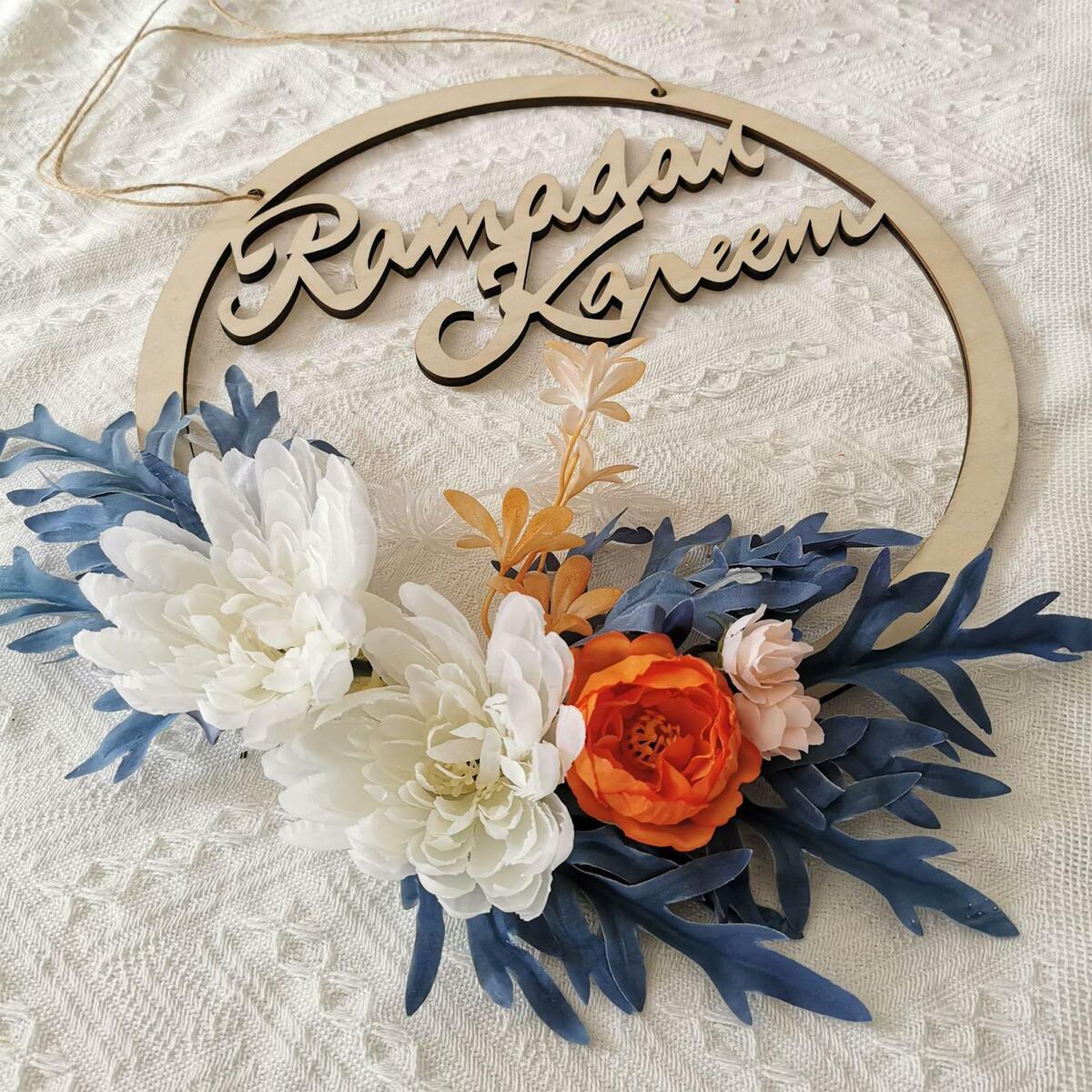 Eid Ramadan Wreaths  Signs Decorative for Celebration Window Farmhouse