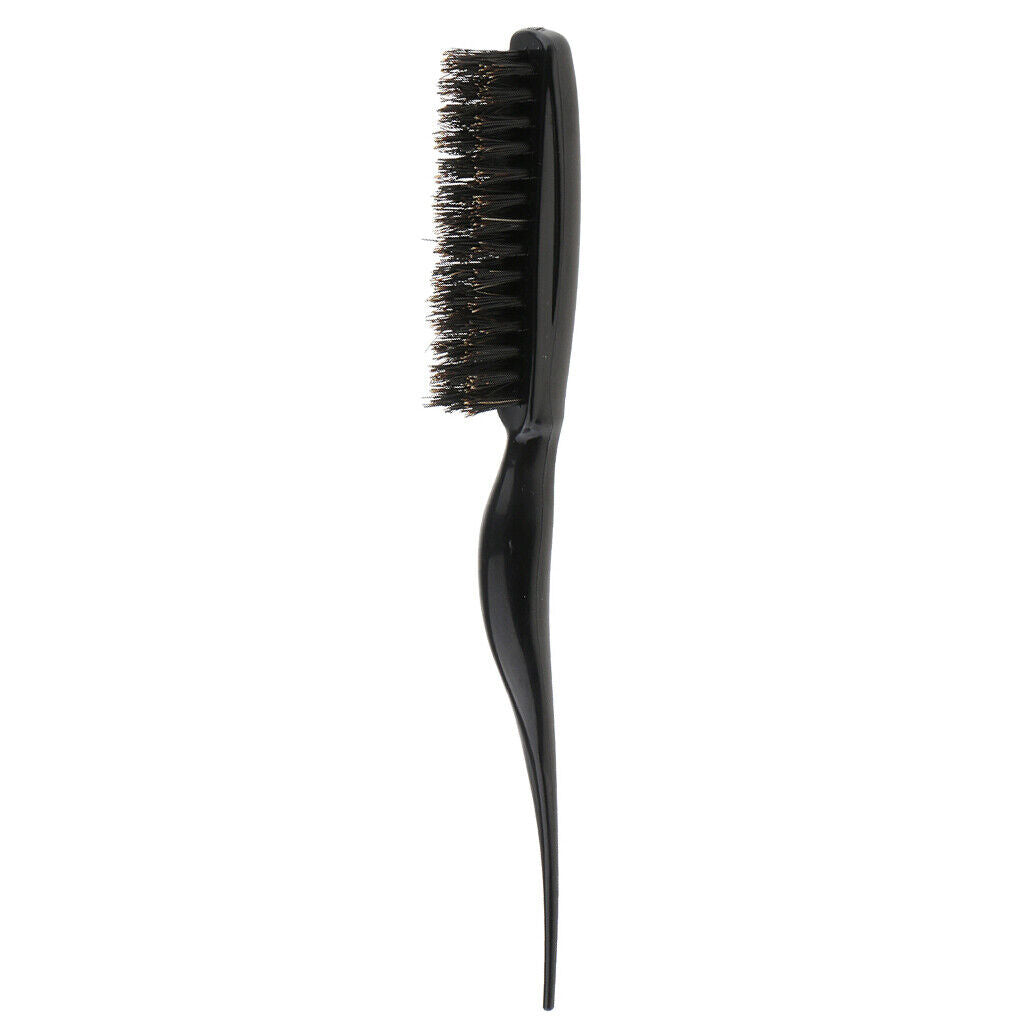 Salon Barber Back Comb  Teasing Styling Brush Plastic Handle 3 Row Black