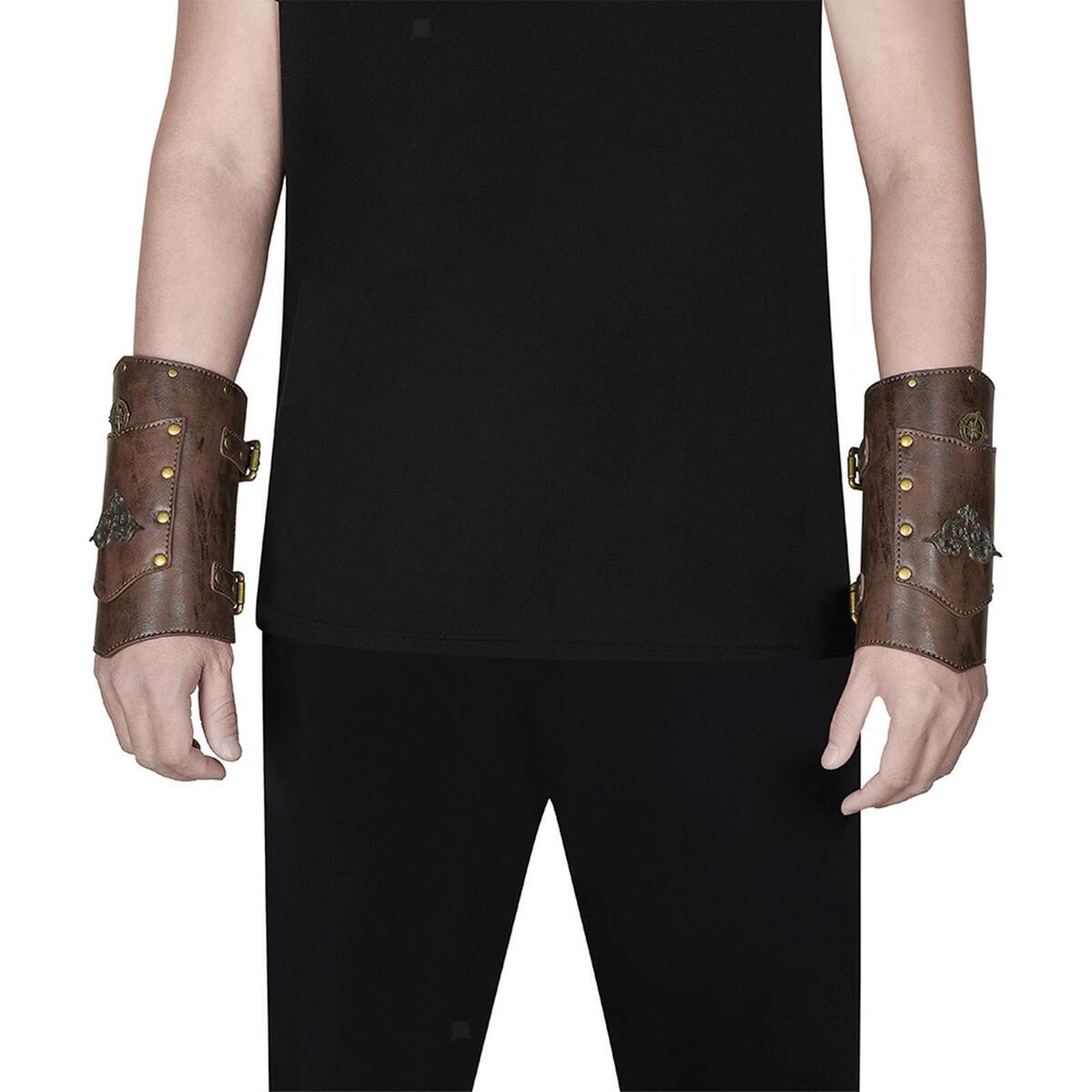2 Pieces Punk Arm Guards Vambrace Buckled Gothic Medieval Bracers Arm Armor Cuff