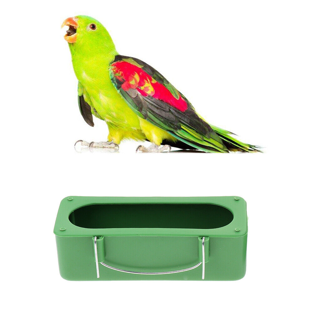 2 pcs Bird Parrot Food Feeding Bowl Cage Plastic Hanging Bird Feeder