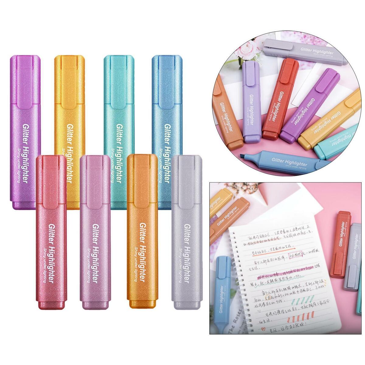8x Assorted Colour Highlighter Marker  Fluorescent  Tip Office