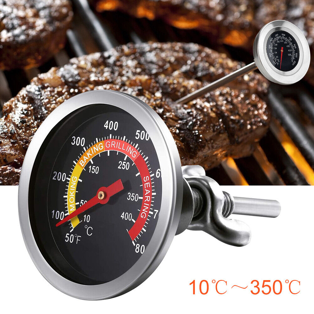 BBQ Barbecue Thermometer Dial Display Oven Grill Rotisserie Food Temp Gauge