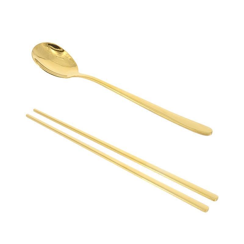 Travel Cutlery Portable Cutlery Set Stainless Steel Chopstick Spoon for Dinner