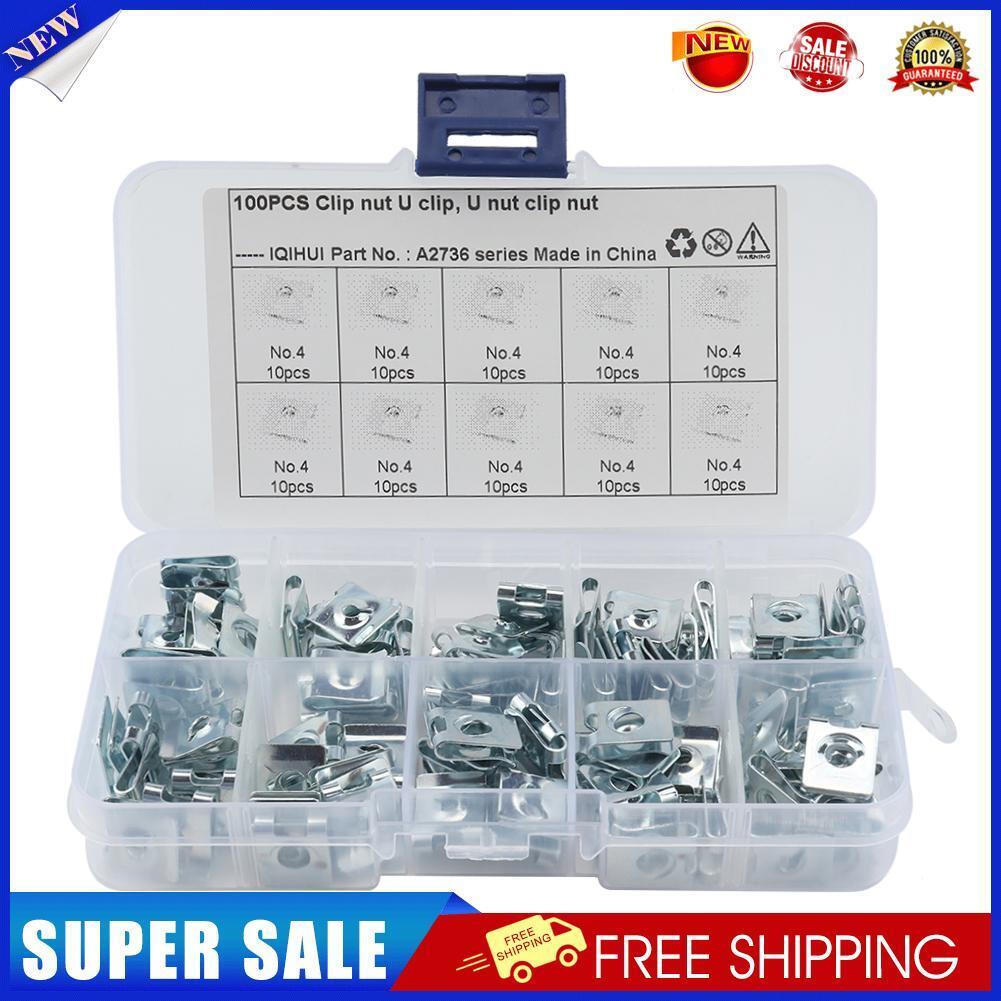 100pcs/set No.4 U Nuts Car Auto Door Trim Panel Fastener Clip U Type Nuts