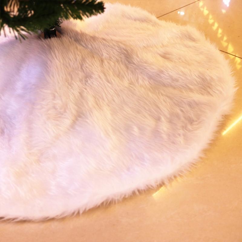 30.7 Inches Christmas Tree Skirt White Luxury Faux Fur Tree Ornaments Decoration