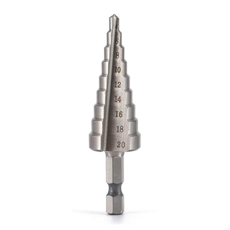 4 Pieces Step Drill for Perforated Metal Iron Aluminum Brass Wood Plastic Etc.