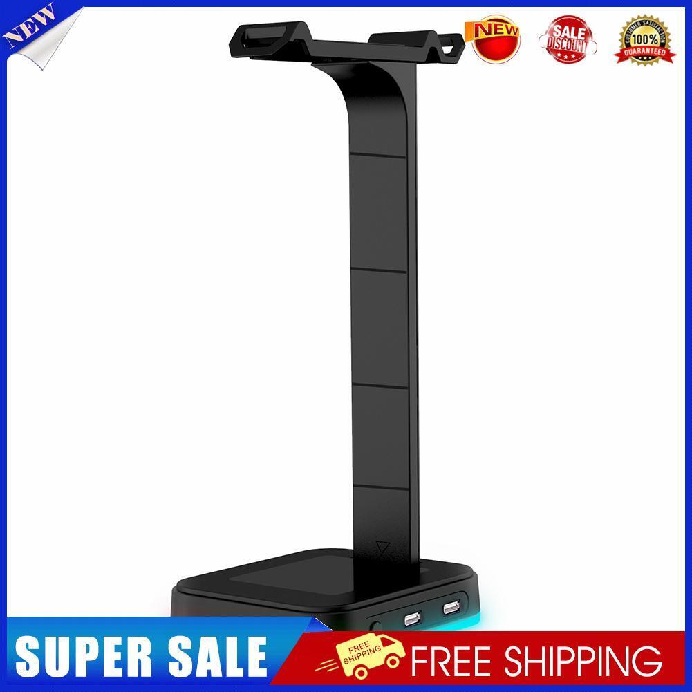 RGB Headphones Display Stand w/ 2 USB Charging Ports Gamer Earphone Holder