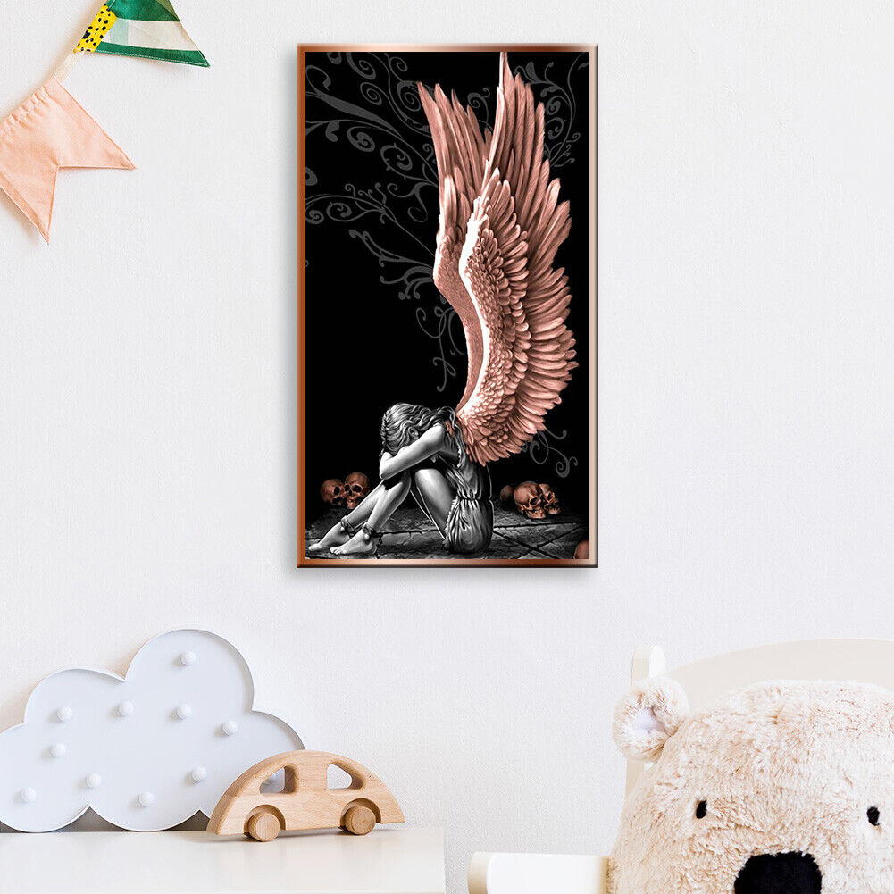 Angels and Demons 5D DIY Full Round Diamond Painting Rhinestone Decor Craft