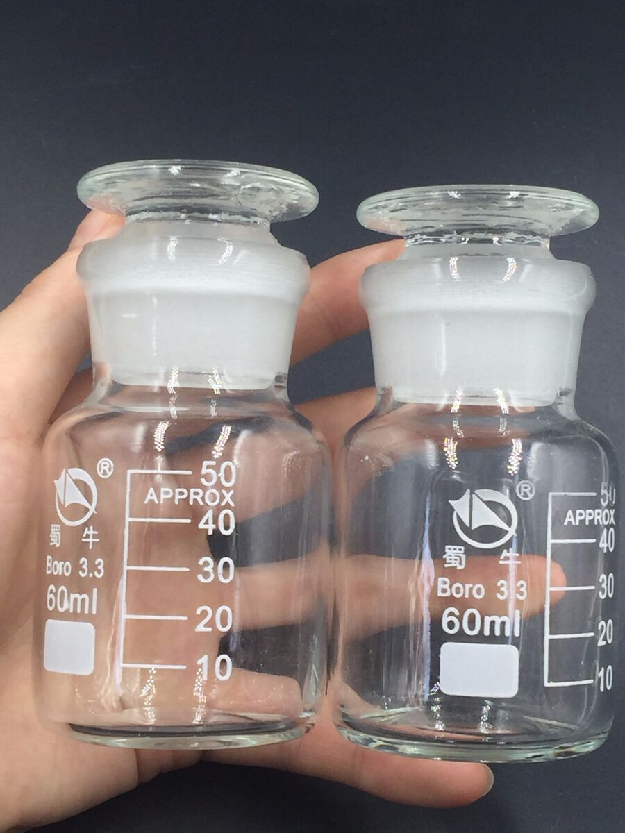 60ml Clear Glass Reagent bottle,Wide mouth,with ground stopper