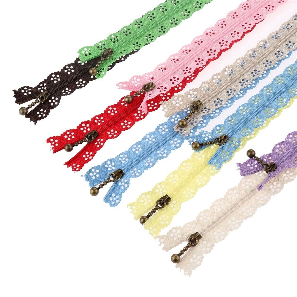 DIY Sewing Crafts Projects Closed End Lace Zipper Nylon 20cm 10pcs Sewing Tool