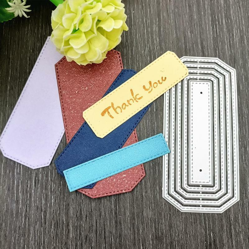 Rectangle Tag Metal Cutting Dies Stencil DIY Scrapbooking Album Paper Template