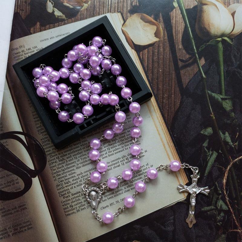 Imitation Purple Necklace Alloy Long Bead Chain  Decoration Gift Supplies