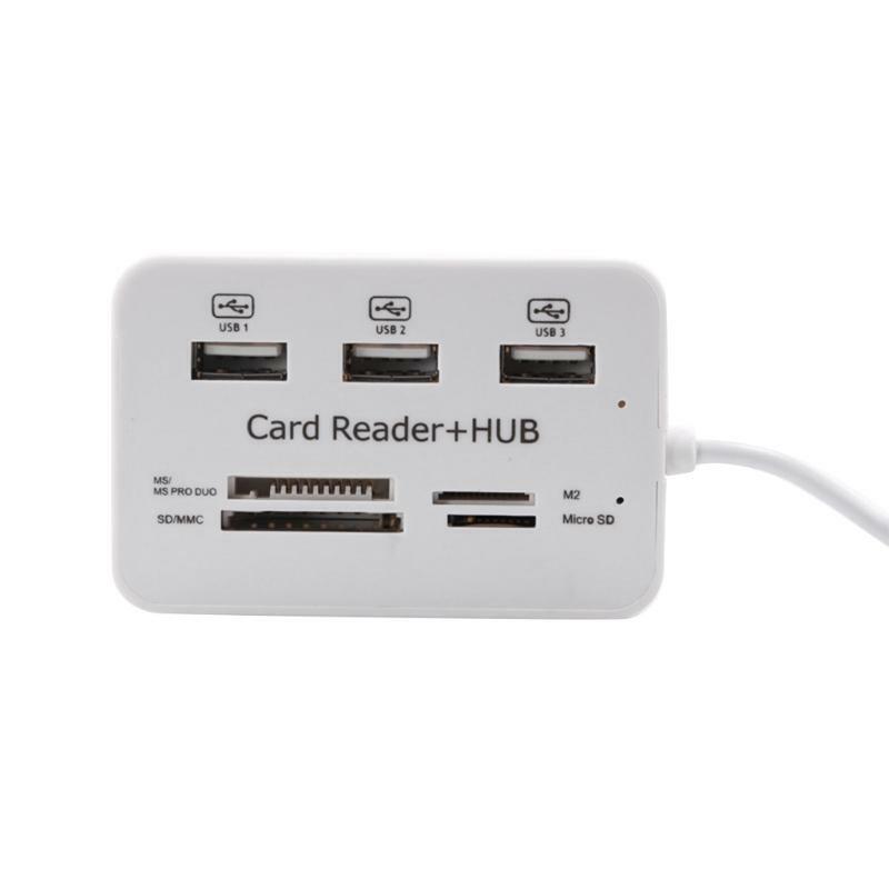 3 Ports 3.0 USB HUB Combo Mini Portable USB Splitter with High Speed Card Reader