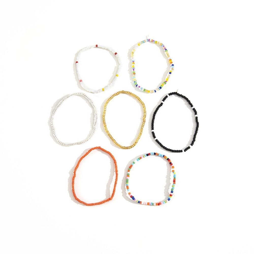 The Leg Elastic Foot Chain Ankle Bracelet Handmade Beaded Anklet Beach Jewelry