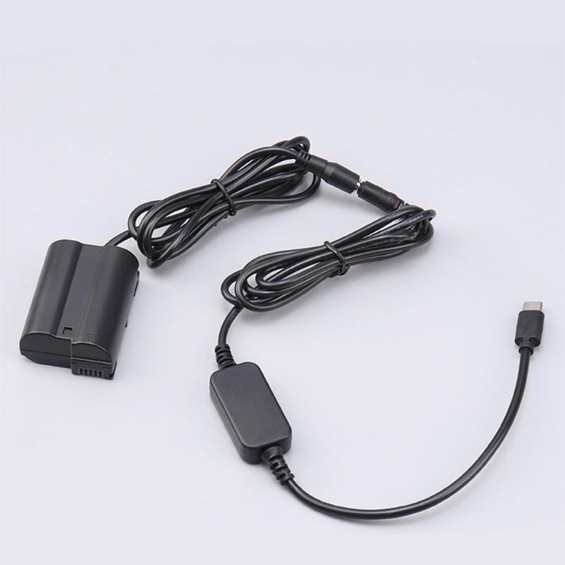EN-EL15 Dummy Battery with Type-C Cable Camera Power Adapter for D500 D600 D610