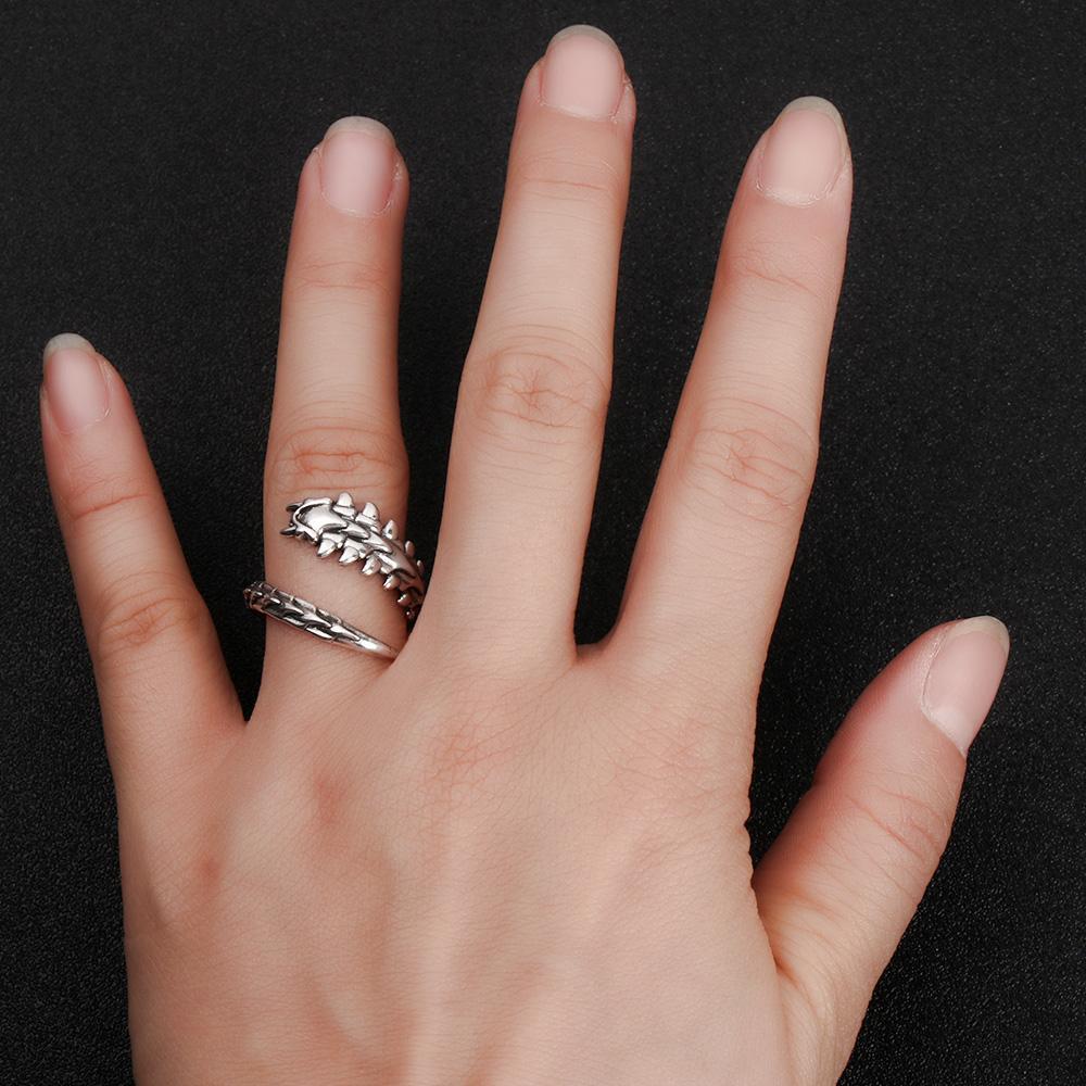 Coiled Bone Jewelry Accessories Punk Style Hip Hop Centipede Ring Open Rings