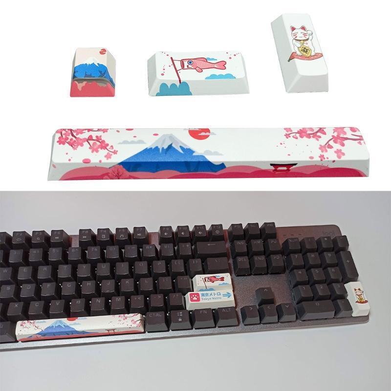 4PCS PBT OEM Profile Keycap Dye-Sub 6.25U Spacebar Enter Keycap for MX Switch