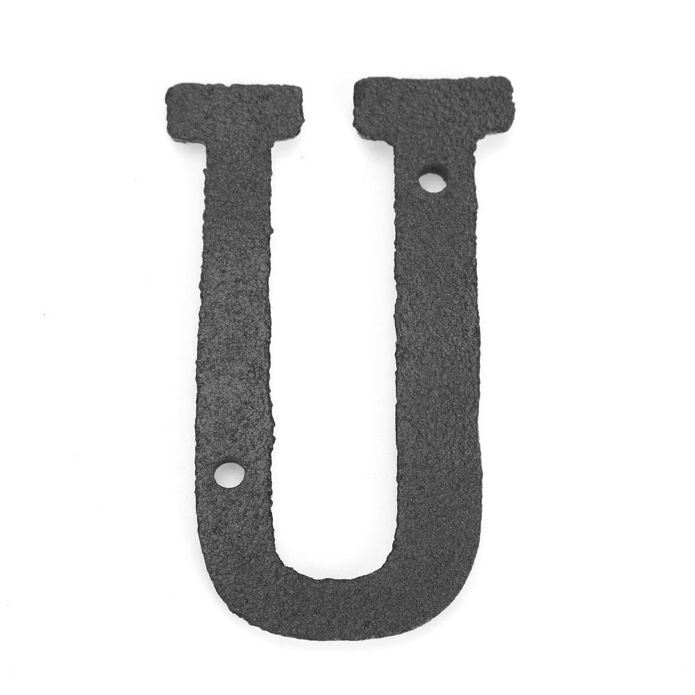 Metal Letters Cast Iron House Sign Doorplate DIY Cafe Wall Decoration (U)