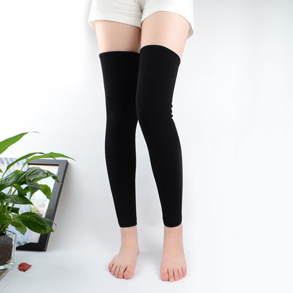 2pcs Warm Women Socks Leg Warmers Leisure Long Thigh High Socks (Black)