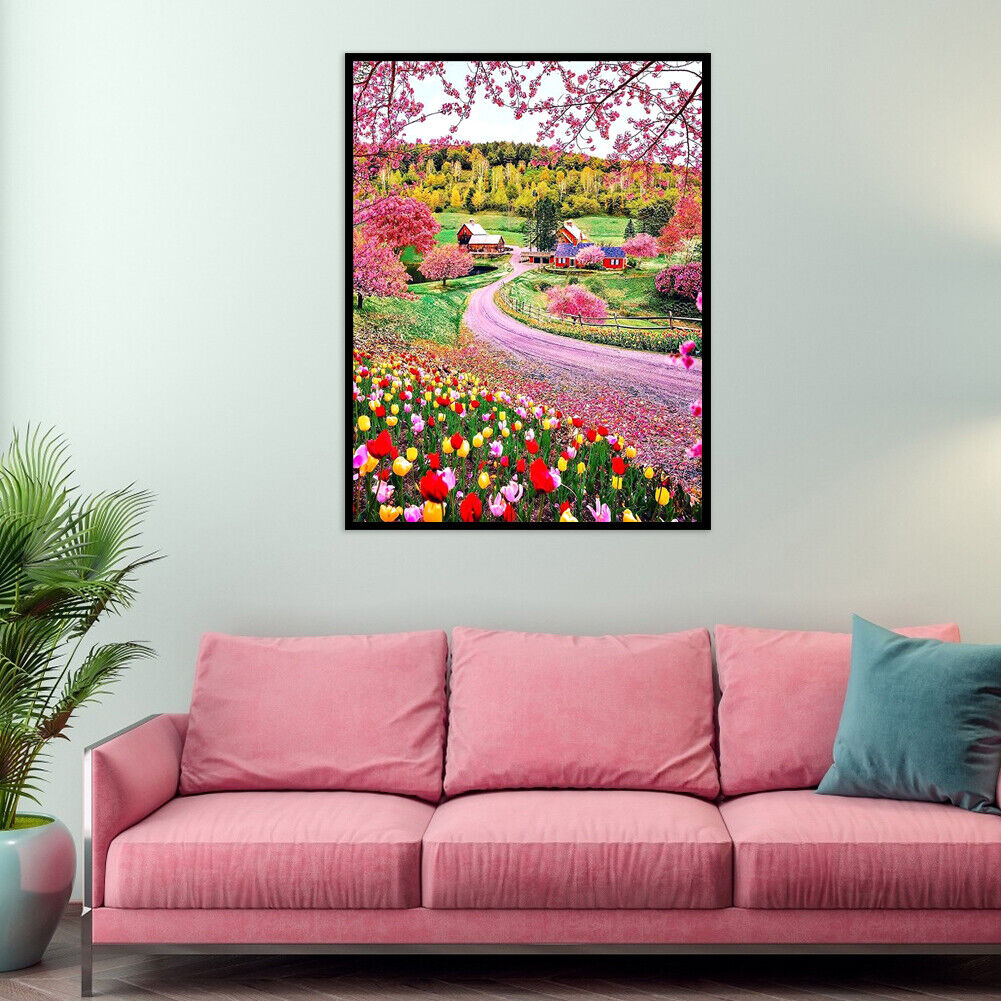 Garden Diamond Painting 5D DIY Full Round Drill Rhinestone Picture Wall Art