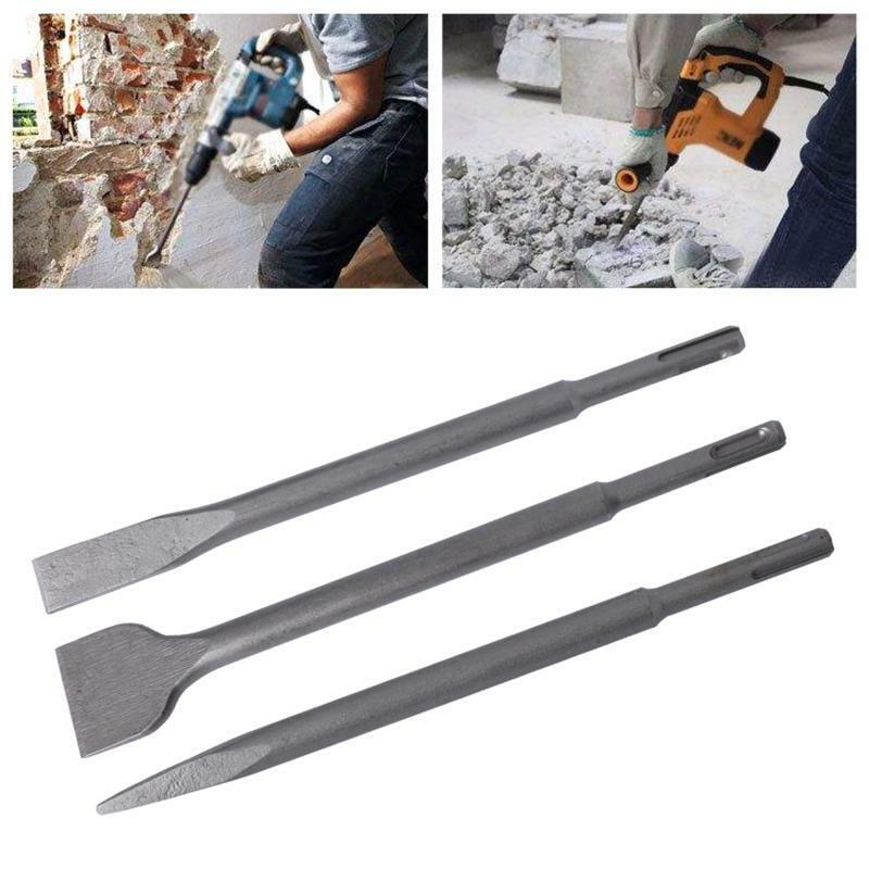 3 Pcs/Set SDS Plus Round Handle Pointed Chisel Set Electric Hammer Drill Tool