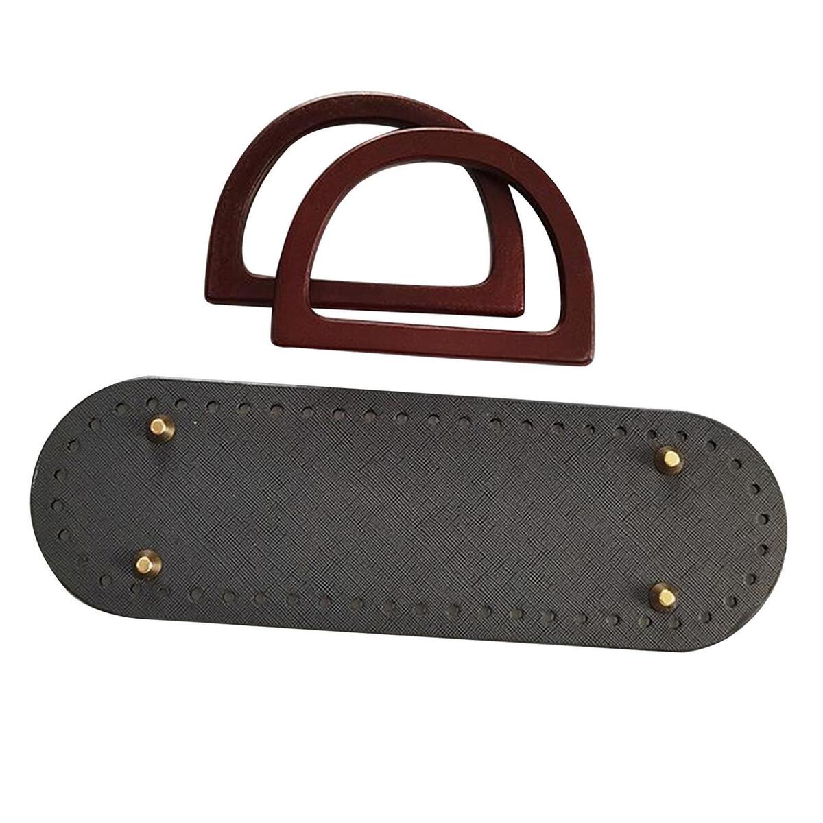 2 Pieces Hardened DIY Handmade Bag Bottom Pads Insert Base Purse Black