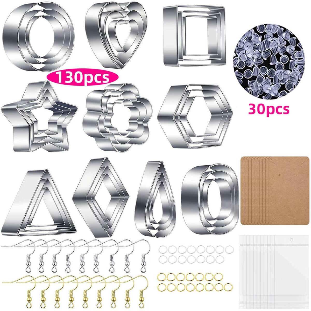 130Pcs Stainless Steel Polymer Clay  for Fondant Cake Jewelry Making