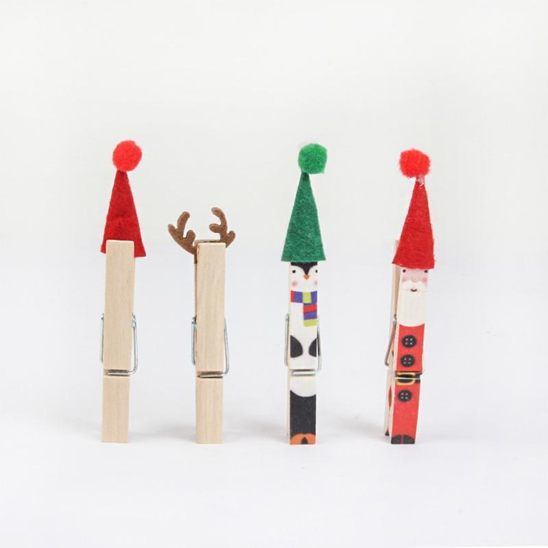 Christmas Wood Clips Wedding Birthday Party Gifts Xmas Tree Home Decorations
