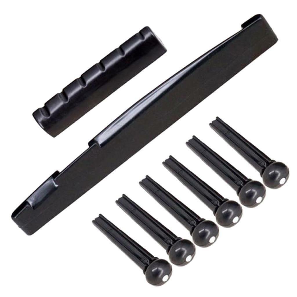 8x Black Guitar Strings Nut Bridge  Set  for Luthier