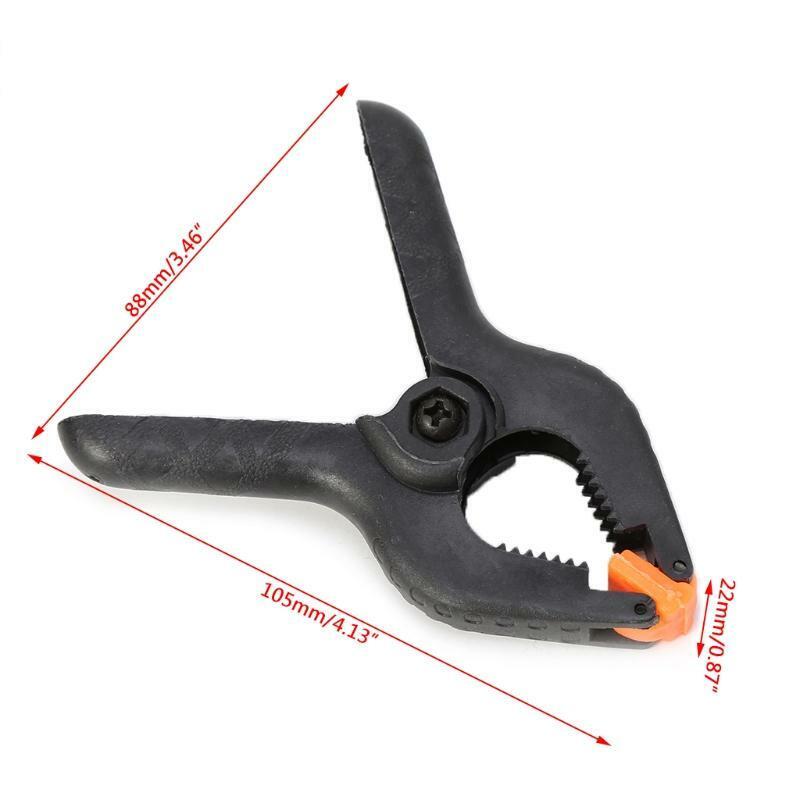 4 Inch Heavy Duty Plastic Nylon Spring Clamp Clip Tips For Photography Black