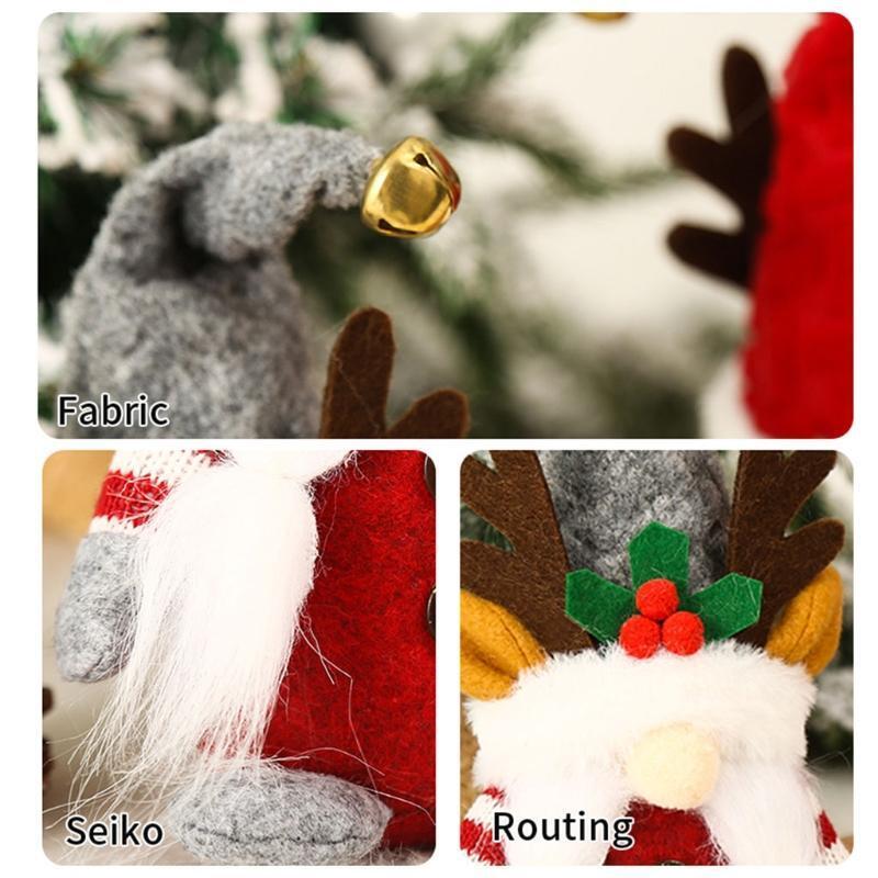 2pcs Christmas Gnome Plush Elf Decorations Mr and Mrs Elk Xmas Holiday Handmade