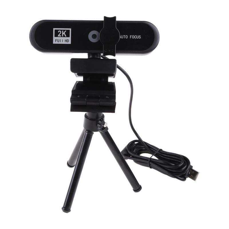 2K Webcam Auto Focus Lens With Microphone Privacy Cover Full 1080P Web Camera