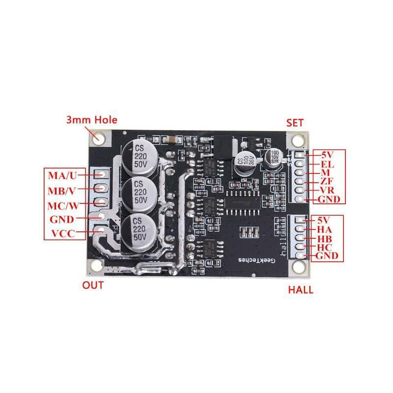 15A 500W DC12V-36V Brushless Motor Speed Controller BLDC Driver Board with Hall