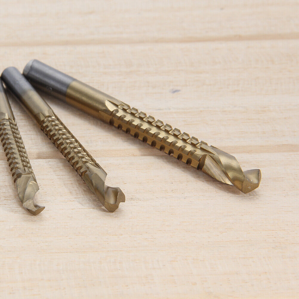 6Pcs HSS High Speed Steel Titanium Coated Drill Bit Set 3/4/5/6/6.5/8mm