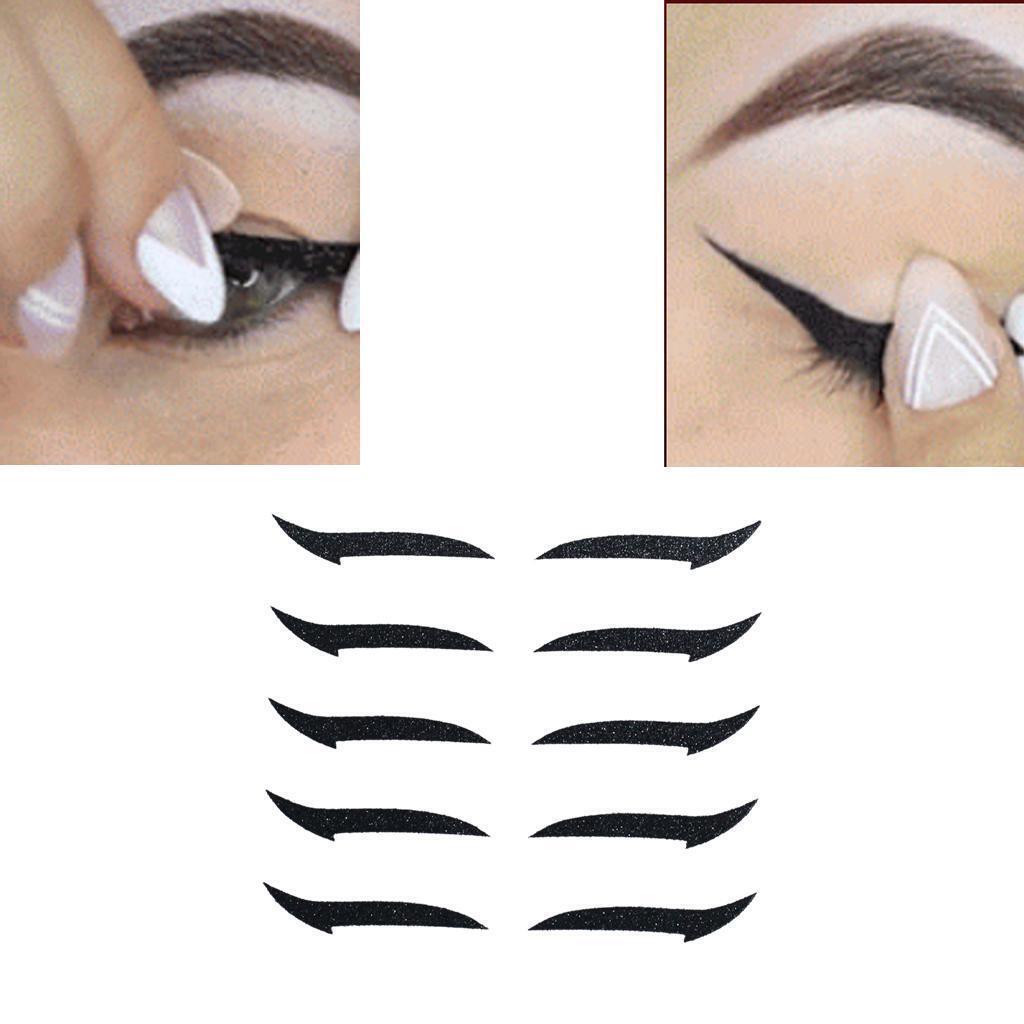 perfect cat liner winged eyeliner stencil tips 5 Pairs  Black