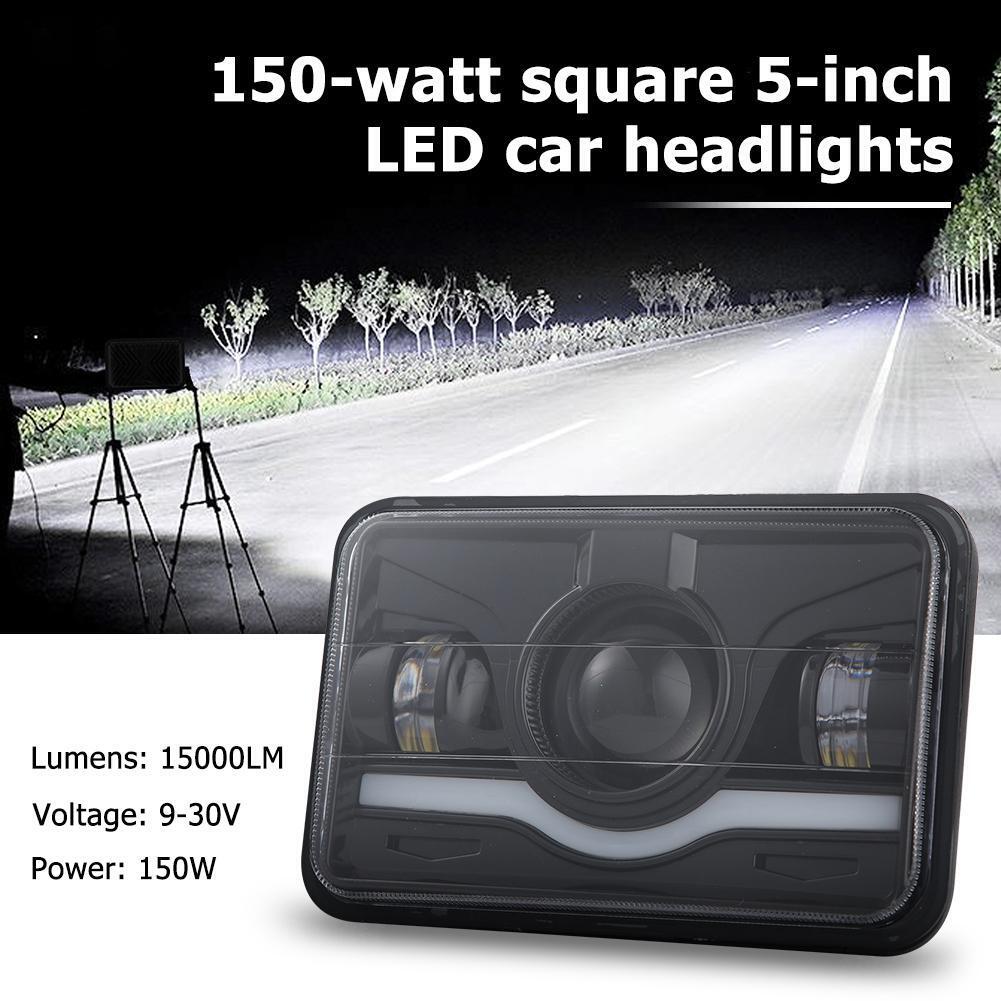 4x6 inch 150W LED Headlight Hi-Lo Red DRL Sealed Beam for Car Truck SUV