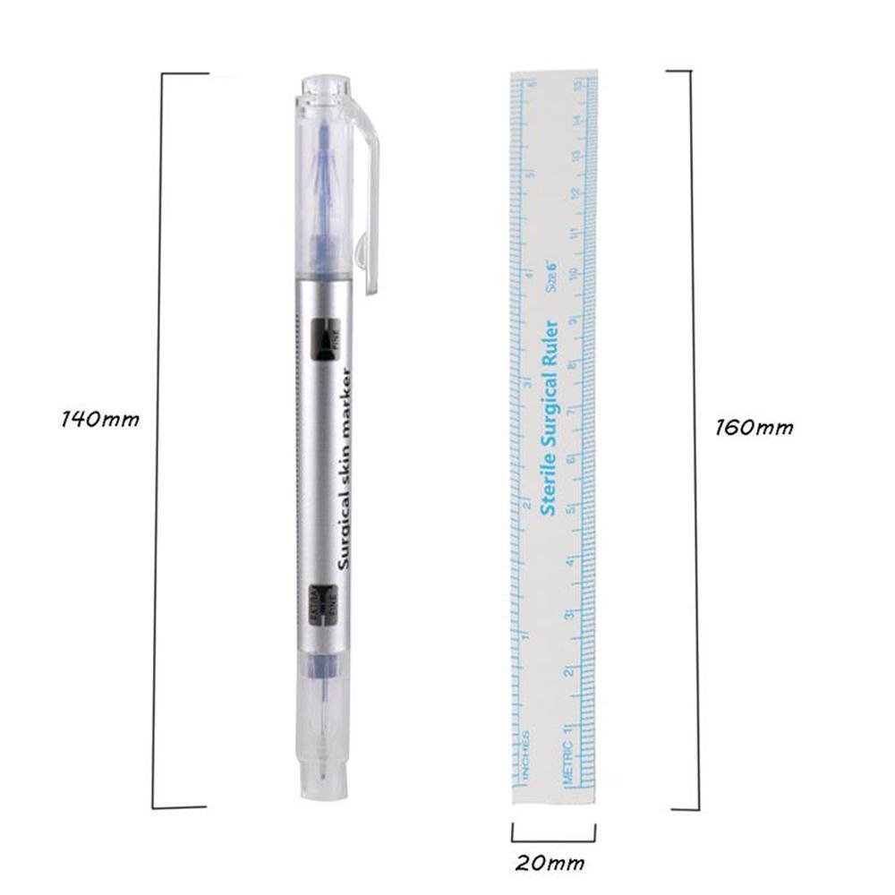 Skin Body Art Measuring Tattoo Eyebrow Marker Pen Microblading Measure Ruler