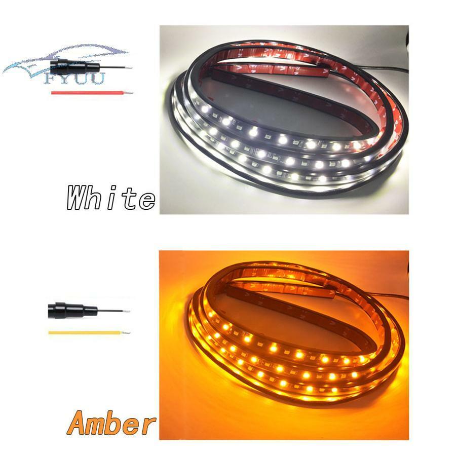 2X 24" Board Side Step LED Light Amber White Turn Signal DRL Bar 2835 SMD Style