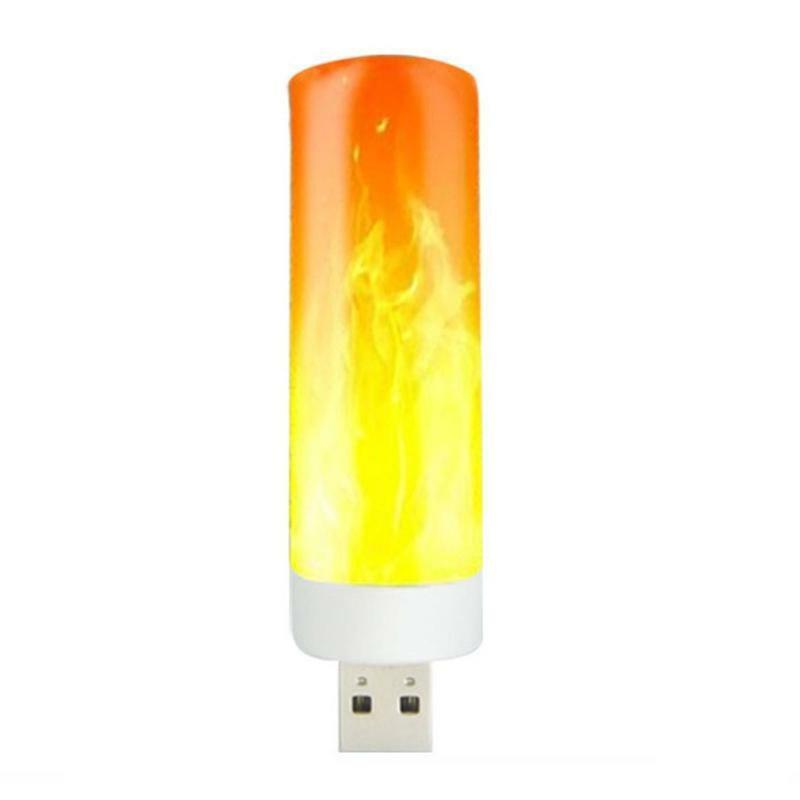 Portable USB Light Flame Dynamic Bulb Plug-in LED Night Light for Toilet Nursery