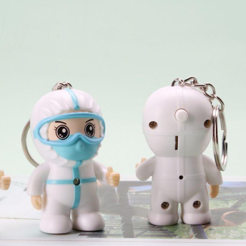 LED Pendant Jewelry Key Chain Pendant Decorations Luminous Cartoon Nurse Keyring