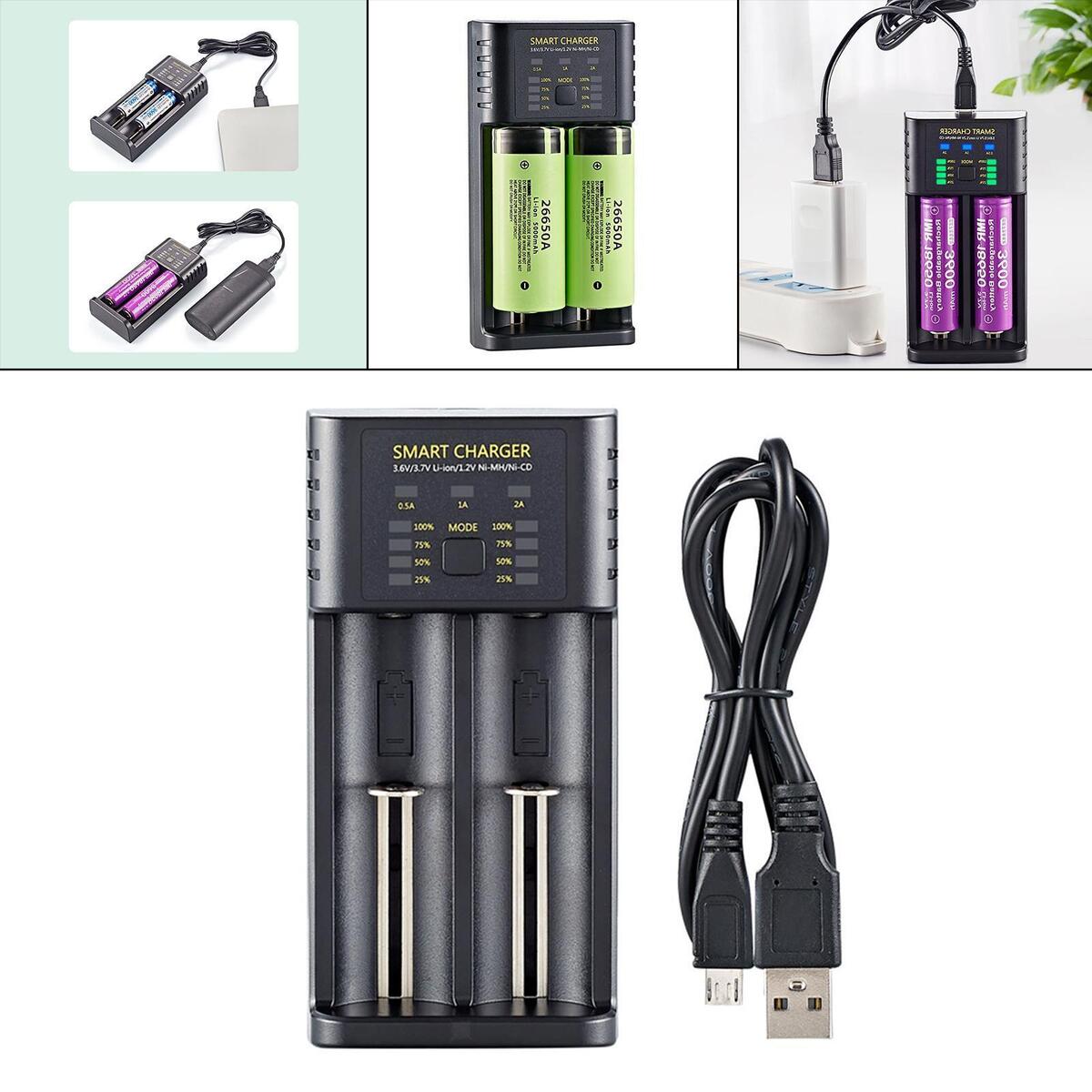 Dual Slot Intelligent Battery Charger Universal for Li-Ion/Imr AA/AAA 10400