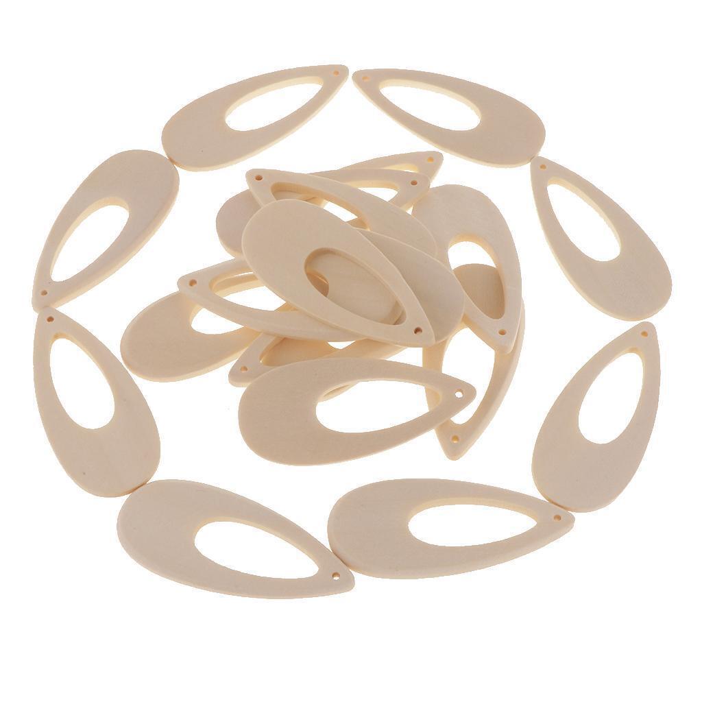 40 Pieces Plain Wooden Drop Charms for DIY Jewelry Making Earring Findings