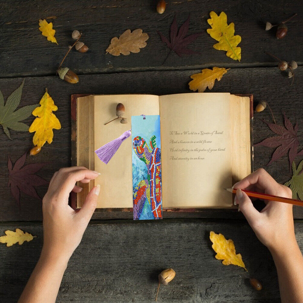 DIY Diamond Painting Leather Bookmark Tassel Handicraft Art (Turtle-AA387)