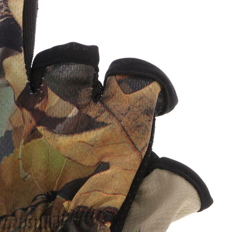 Fishing Gloves 3 Cut Finger Slit Outdoor Sports Anti Slip Breathable Camouflage