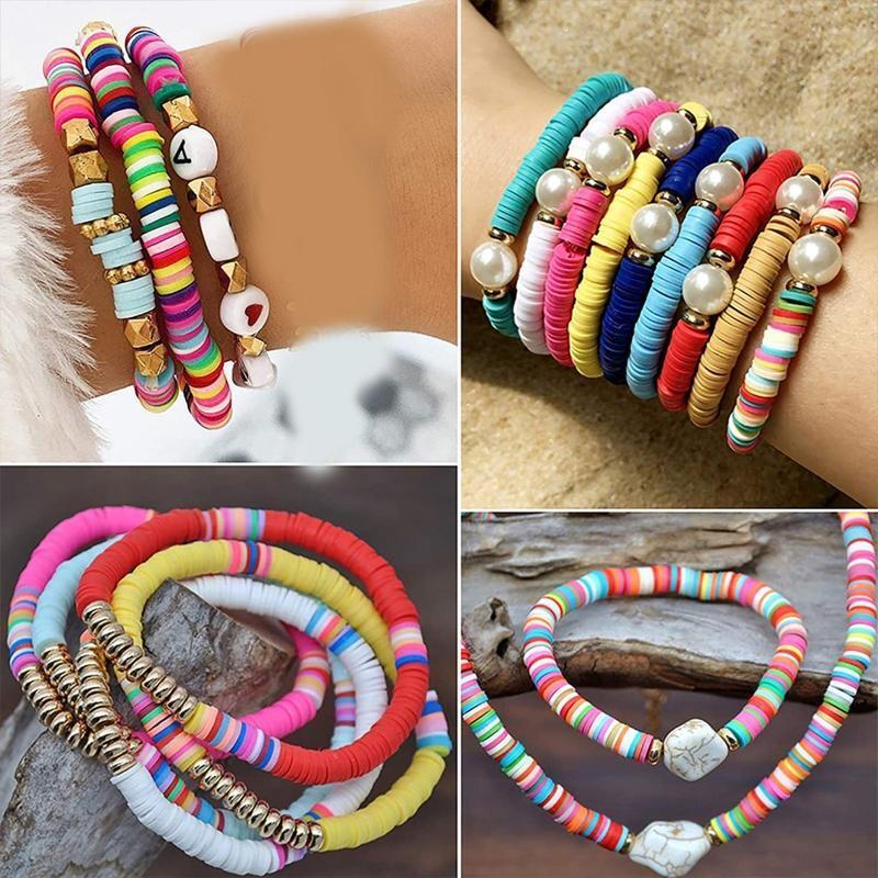 DIY Material Clay Beaded Bracelet Necklace Accessories Colorful Smile Face Bead