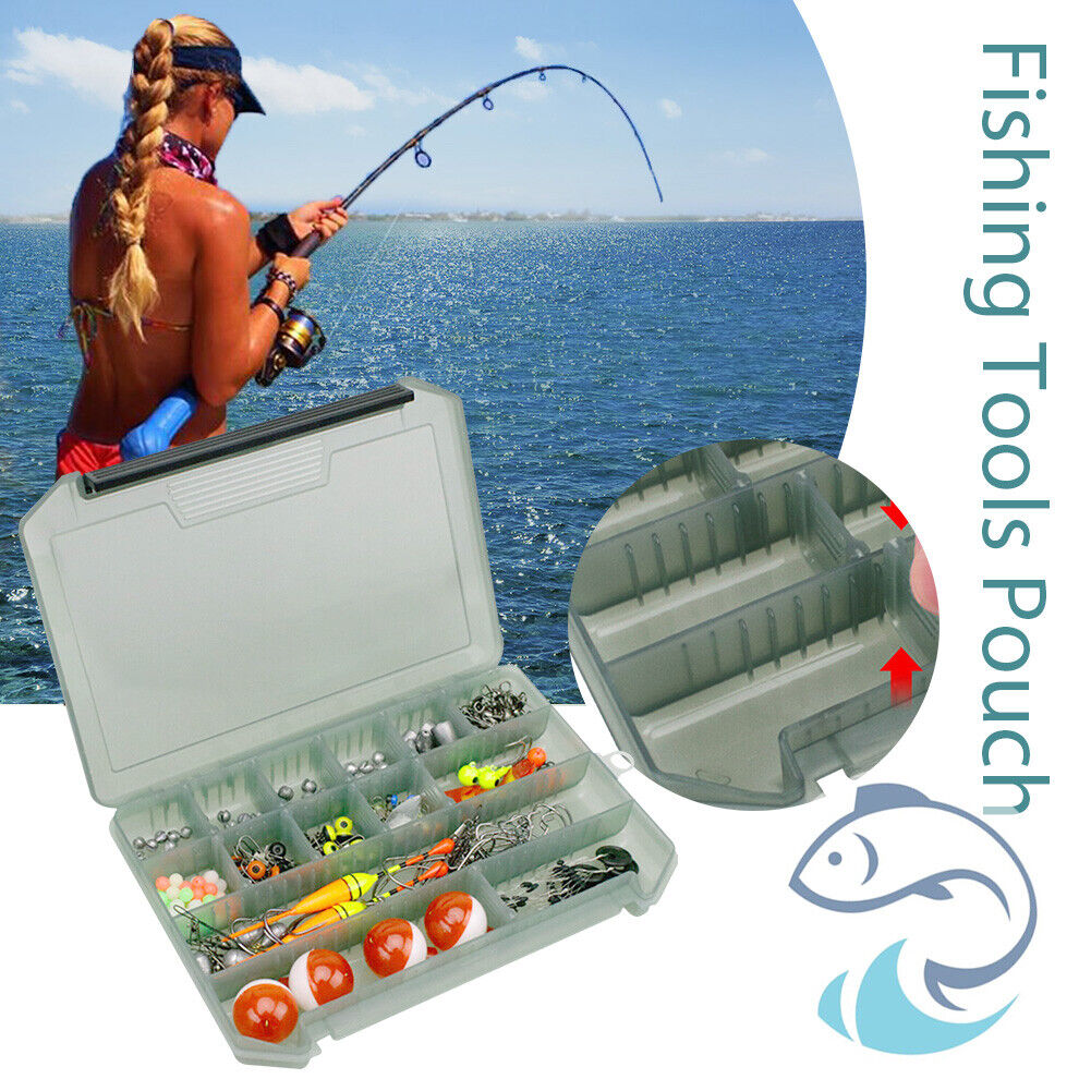 14 Grids Fishing Lure Bait Storage Box Fishing Tackle Tools Jig Hook Case