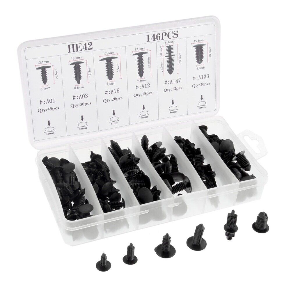 146X  Universal Ceiling Fixed Clamp Rivet Trunk Fastener Clip with Box  Mixed